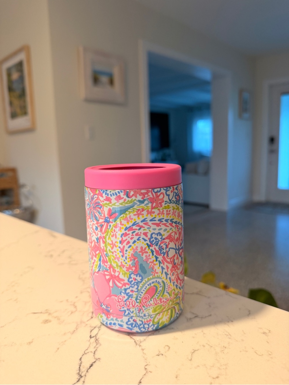 Lilly Pulitzer Pink Paisley Pattern Insulated Can Holder